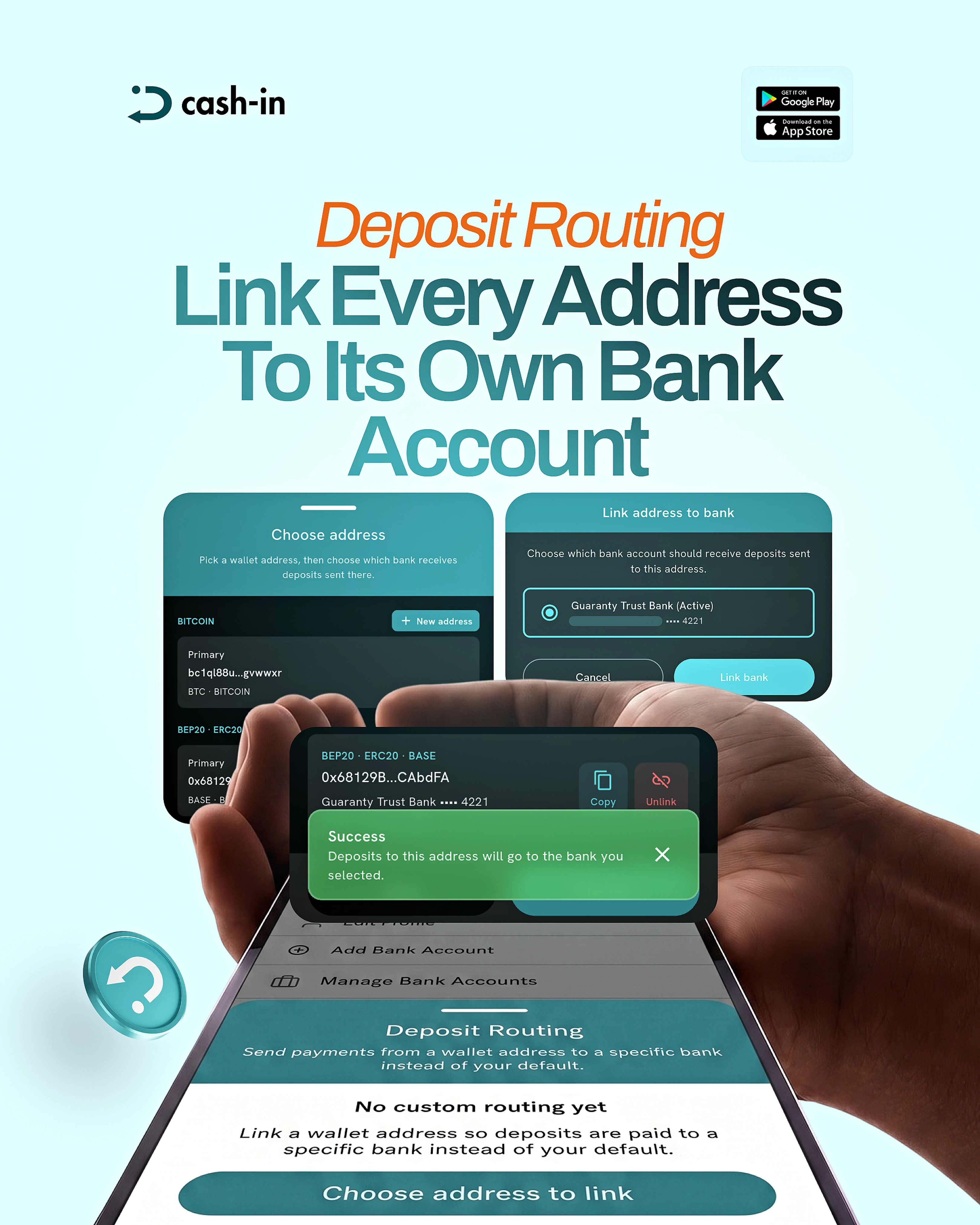 New Feature Now on Cash-in: Address-to-Bank Deposit Routing